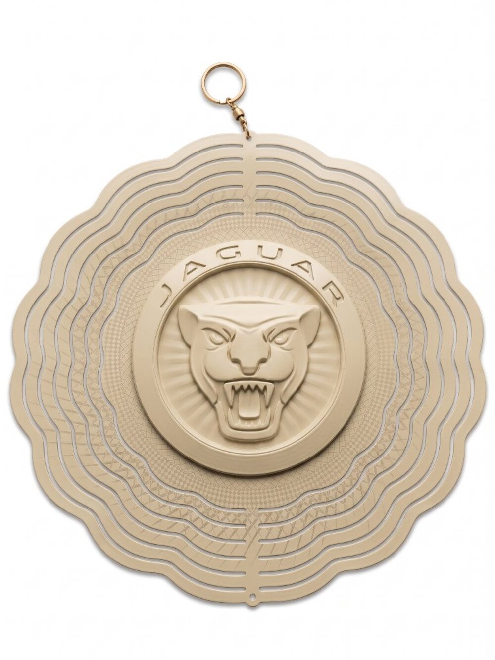 10" Jaguar Growler Logo Kinetic Wind Spinner - Cream Metal Yard Decor